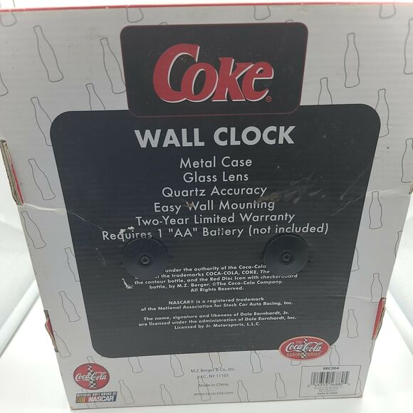 Dale Earnhardt Jr Coca Cola Wall Clock Signature Series NASCAR Coke Brand NEW - Picture 3 of 4